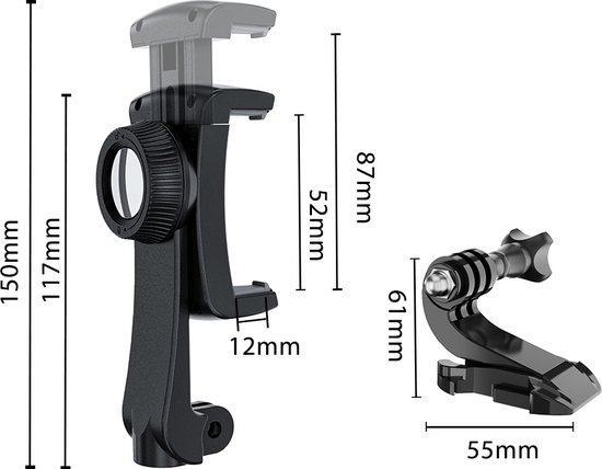 Maclean Sport Borstband voor Mobiele Telefoon/ GoPro en andere camera's / Houder - universeel - draaibare bevestiging, MC-294