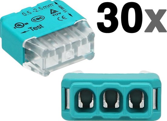 Transparante push-in connectoren in assortimentsdoos - 123 stuks - Ideaal voor DIY, klussen & verbouwen (lasklemmen/kabelverbinders)