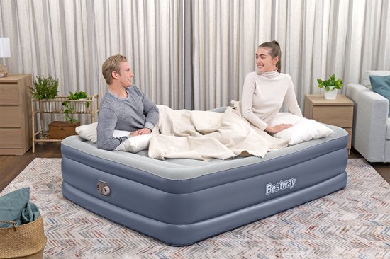 Bestway 6713I Tritech Luchtbed - 2-Persoons - 203 x 152 x 51 cm - Ingebouwde Elektrische Pomp & Kussen
