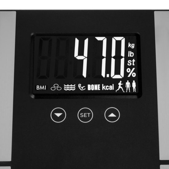 Ruhhy Analytische Digitale Weegschaal - BMI, Vetpercentage, Spiermassa Meting - Lichaamsanalyse - Max 180 kg