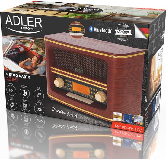 Adler AD 1187  - Retro radio - met bluetooth 5.0