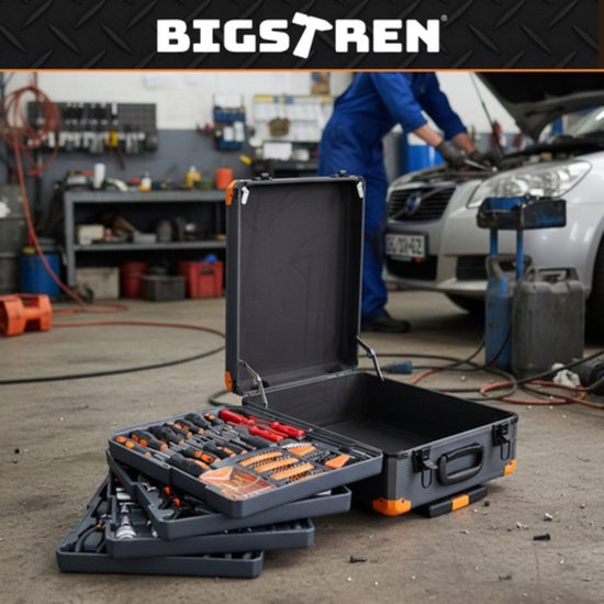 Bigstren Complete 1000-delige gereedschapsset in aluminium trolleykoffer voor elke klus thuis en in de werkplaats