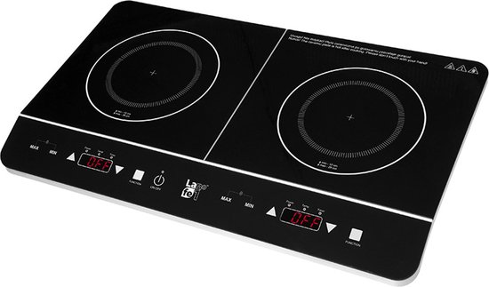 Lafe - Elektrische Kookplaat - Inductiekookplaat - Campingkooktoestel - Elektrisch - Draagbaar - 3500W - dubbel - CIY 002 - Zwart