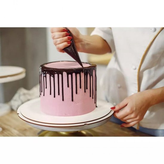 Kinghoff Ronde Verstelbare Cake Ring - Roestvrij Staal - Ø 16-30 cm x 20 cm Hoogte - Satijn Afwerking - Taartvorm - Bakvorm - Verstelbaar