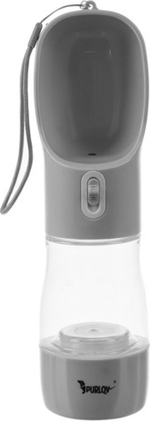 Purlov Hondenfles/Bidon met Kom: Perfect voor Reizen met Uw Hond