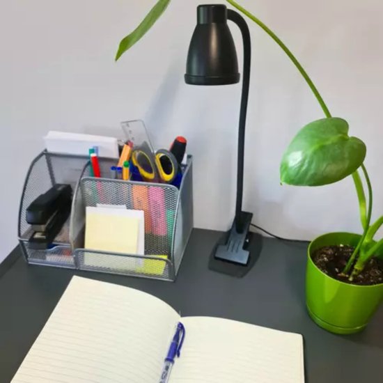 Izoxis Flexibele Bureaulamp met Clip - Ideaal voor Elke Werkruimte - Zwart