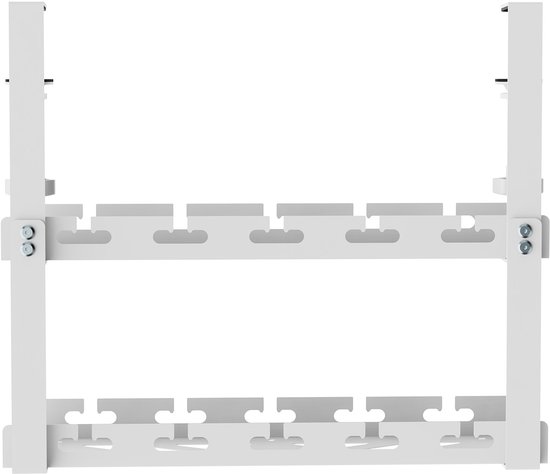 Maclean - Kabelopbergsysteem voor onder het bureau - Kabelgoot 2 niveaus - max. belasting 5kg - Wit - MC-104 W