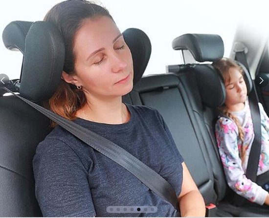 AMiO Verstelbare Auto Hoofdsteun Slaapkussen Neksteun Verstelbaar PVC Lederen Afwerking Universeel