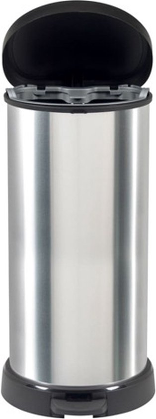 Curver Decobin - Prullenbak - 40 liter - Zilver Metallic