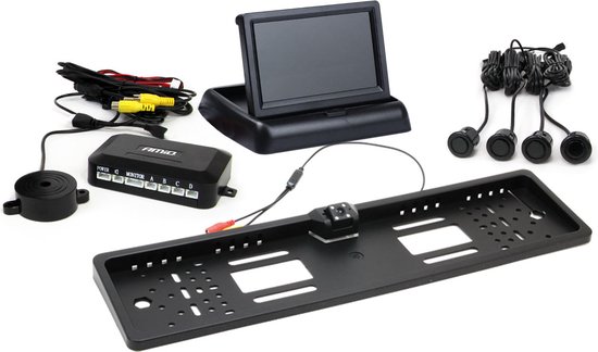 Parkeerhulpsysteem TFT02 4,3" met HD-402-LED 4 sensoren zwart "GOUD".