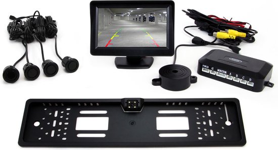 Parkeerhulpsysteem TFT01 4,3" met CAM-402 LED 4 sensoren zwart "GOLD".