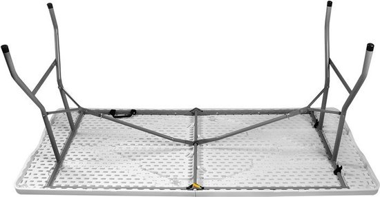 Malatec campingtafel en 2 banken inklapbaar 180 cm lichtgrijs - opvouwbaar - picknicktafel - handig voor in de camper of caravan - complete set - cateringset