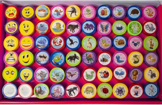 Kruzzel Kinderstempelset 60 Stuks - Educatief en Veilig Speelgoed - Creatief Plezier
