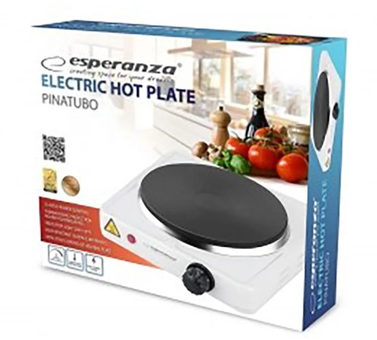 Esperanza EKH002W kookplaat Zwart, Wit Aanrecht Gesealde plaat 1 zone(s)