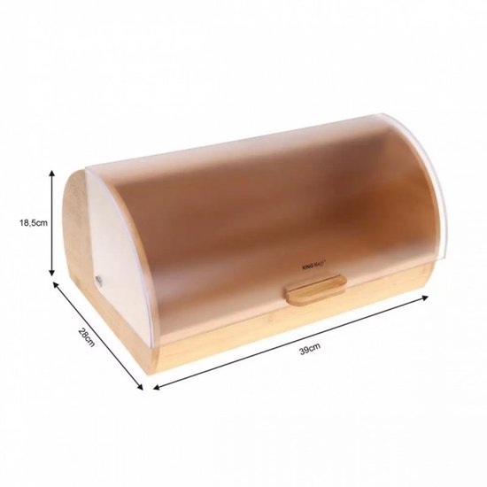 Kinghoff 3216 - Broodtrommel - Bamboe - Acryl - 39x28x18.5 cm - 20 liter