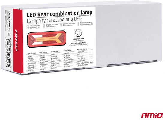 AMiO RCL-09-R Dynamische LED Achterlicht – Rechts Multifunctionele Vrachtwagenverlichting Aanhanger Bus Achterlamp