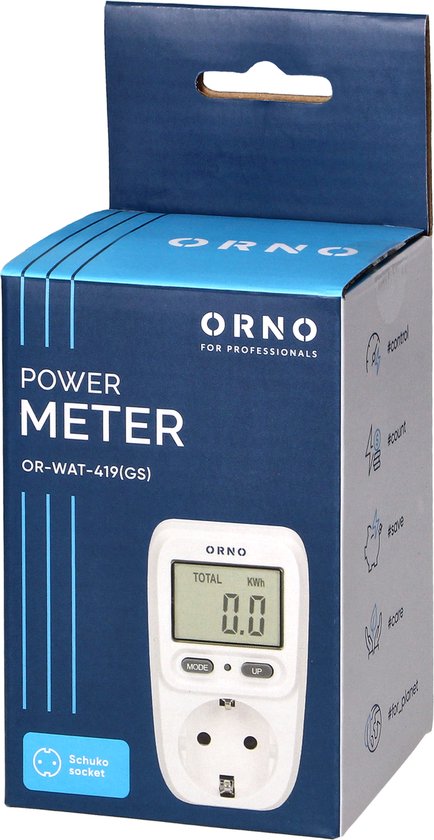 kWh - energiekosten meter voor stopcontact met Digitale LCD scherm