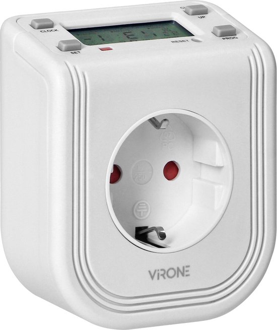 Virone Elektronische Timer Stopcontact – Programmeerbaar tot 7 Dagen – Tijdschakelaar 3680W – Wit