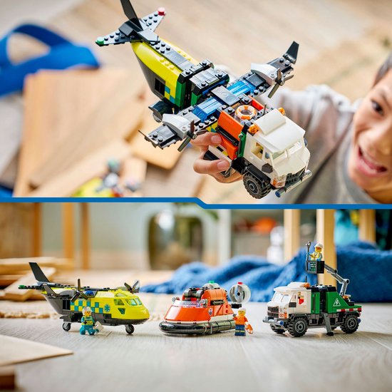 LEGO - City Great Vehicles - Vliegtuig, Servicewagen en Hovercraft Remix