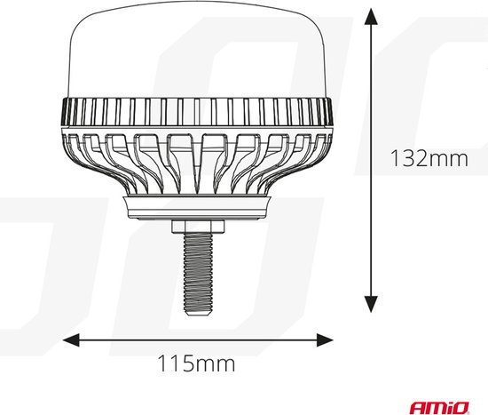 AMiO Stroboscoop Zwaailicht Waarschuwingslamp W03SB 36LED 12/24V IP56 Oranje R65 R10