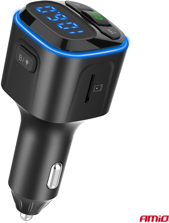 Car FM Transmitter 1×USB-A 2×USB-C 12V 24V – Bluetooth, MicroSD en Hands-Free Bellen