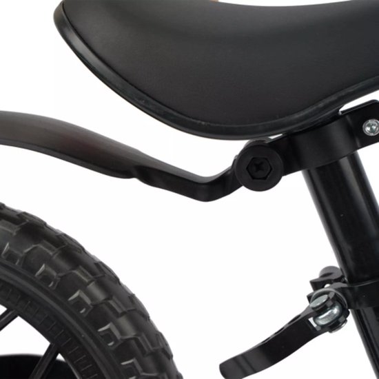 Kruzzel Loopfiets 12 inch Zwart – Verstelbaar Zadel + Draagriem