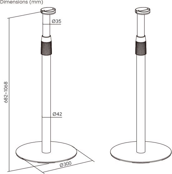 Maclean - 2x Speaker stands - vloerbevestiging, Sonos Era 100 & 300, MC-496