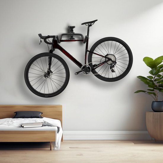 Maclean - Fiets muurbeugel - Fietsenrek - Wandmontage / Ophangsysteem - max. belasting 30kg - Zwart