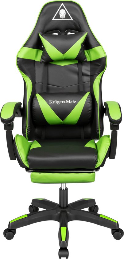 Krüger&Matz KM0790GREEN - Warrior GX-150 gaming stoel, groen-zwart