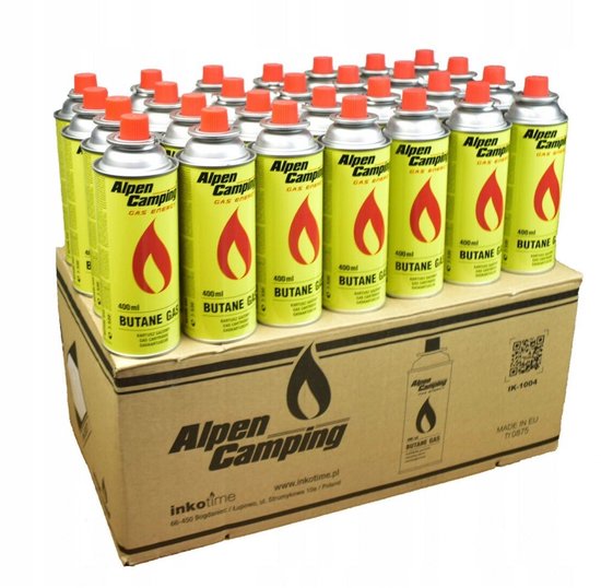 Alpen Camping Butaangasfles 400ml Gaspatroon Gasbus – Betrouwbaar kookgas voor onderweg en noodpakket