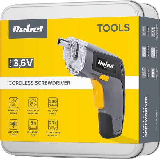 Rebel Accu-schroevendraaier 3,6 Volt RB-1001