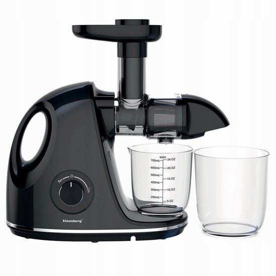 Klausberg Slow Juicer KB-7861 – 150W | Cold Press | Stille Juicer voor Groente, Fruit & Kruiden – BPA-vrij – Zwart - 700ml