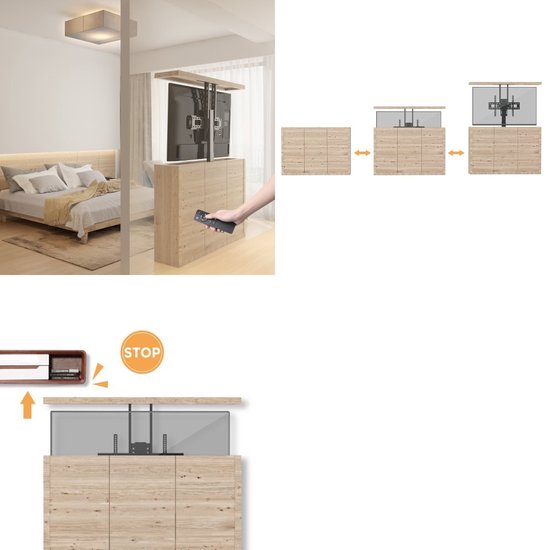 Elektrische TV Beugel Lift met afstandsbediening voor 37-65" tv MC-866 Maclean
