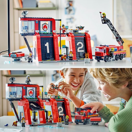 LEGO City Brandweerkazerne en brandweerauto - 60414