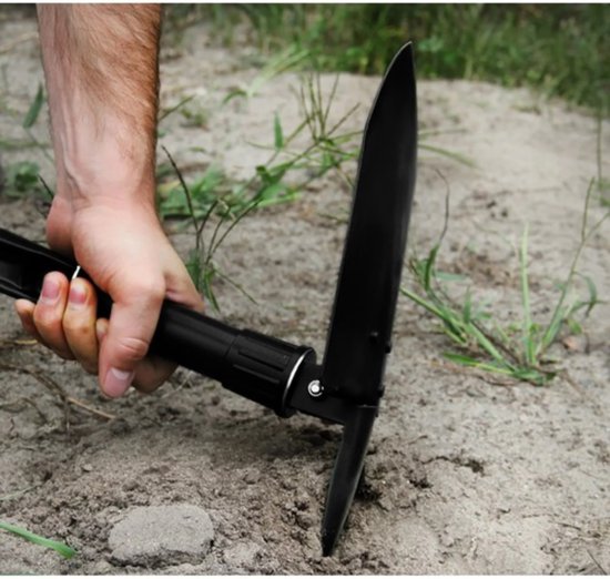 Trizand Opvouwbare Schop - 3-in-1 Gereedschap met Houweel, Schop en Zaag