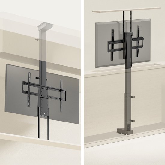 Maclean - TV houder - Elektrische plafond- en vloergreep - 43''-88'', VESA 600x400, max 60kg, 100-240V AC, 50/60Hz