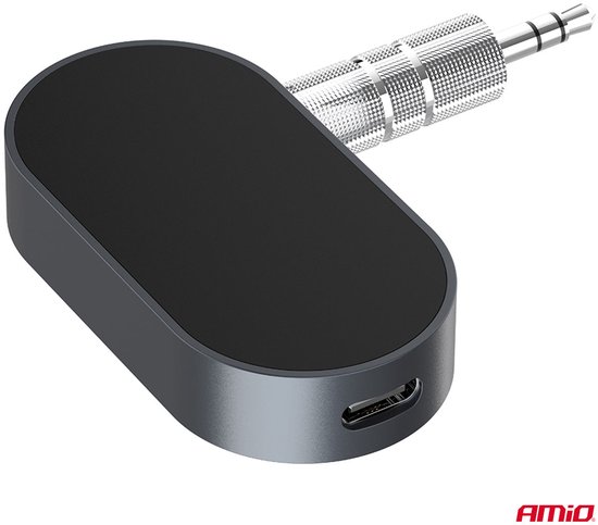 AMiO Draadloze Mini Audio Bluetooth Receiver Ontvanger – 3.5mm AUX Jack Muziekstreaming Handsfree