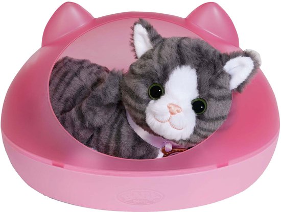 BABY born knuffelkat Cookie met geluid en kattenmand - interactief speelgoed.