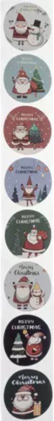 Ruhhy Kerststickers Rol - 500 Stuks voor Feestelijke Versiering!
