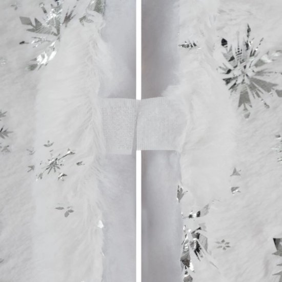 Ruhhy Kerstboommat 78cm - Decoratief met Zilveren Sterren en Sneeuwvlokken