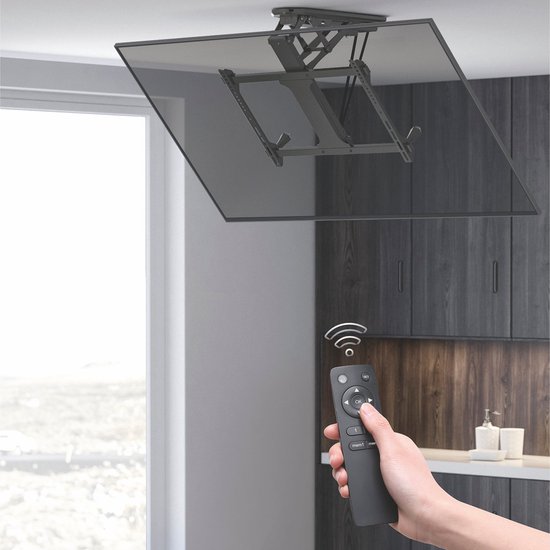 Maclean - Elektrische TV-beugel voor schuine wanden 32"-70" 35kg - VESA 600x400 - Afstandsbediening