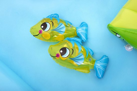 Bestway Kinderzwembad met Glijbaan - Incl. Opblaas Waterspeelgoed - 239 x 206 x 86 CM - 308 L - Waterdieren