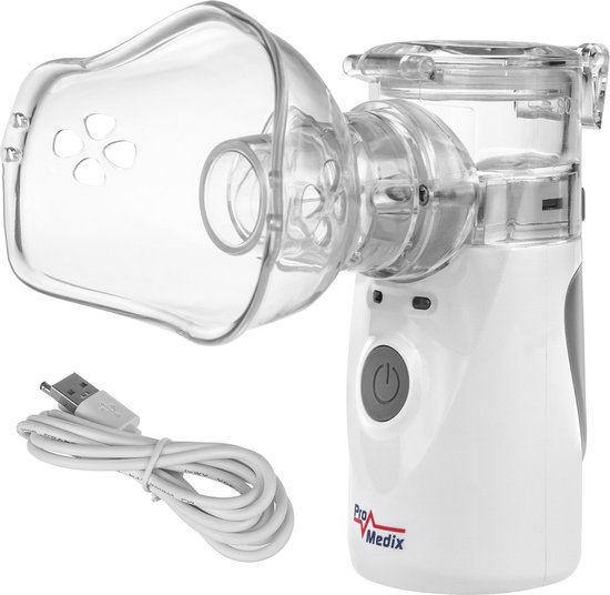 ProMedix - Draagbare inhalator voor kinderen en volwassenen | Stille inhalator - Twee maskers Mondstuk Vernevelaar Set - USB Oplaadbaar