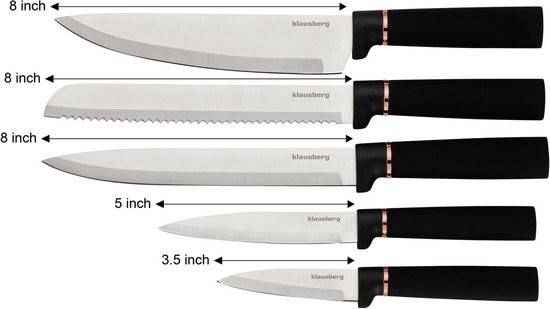 Klausberg 10-delige Messenset met 4 Snijplanken - Messenblok - Messenhouder