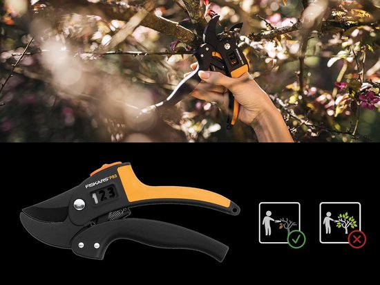 Fiskars Powerstep Snoeischaar – Takkenschaar Ø24 mm – met Aambeeld voor Hard Hout - P83