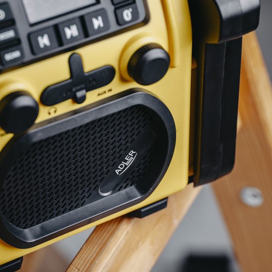 Adler Ad 1911- Digitale Radio - bouwradio - Bluetooth 5.1 - IPX 54 - vermogen 10 W -Geel