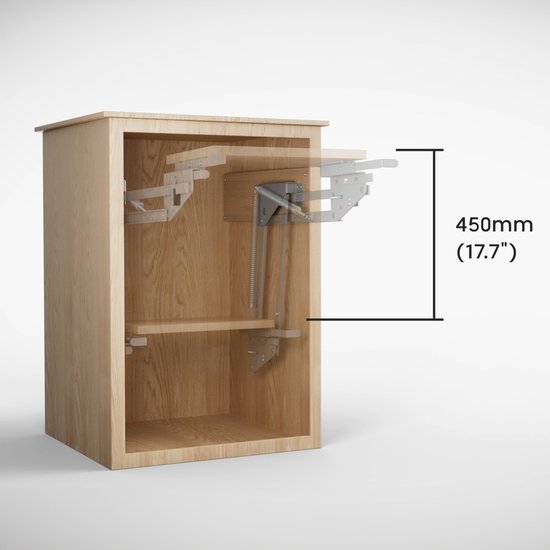 Maclean uitschuifbare keukenlift 5-20 kg - Inbouwkeukenplank 820x168x106 mm | In hoogte verstelbare kastplank | Ergonomische uitschuifkast voor keukenapparatuur, magnetron en mixer