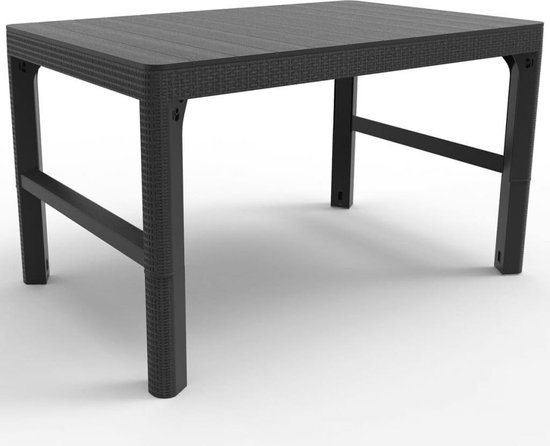 Allibert Lyon Verstelbare Tuintafel - 116x71,5x66/40 cm - Grafiet