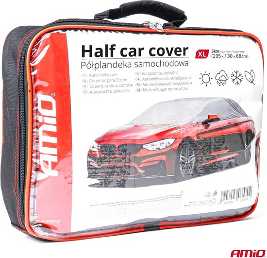 AMiO Halve Autohoes - Extra Grote Beschermhoes voor Sedan XL - Weerbestendige Bescherming tegen Sneeuw IJs Stof en UV-straling