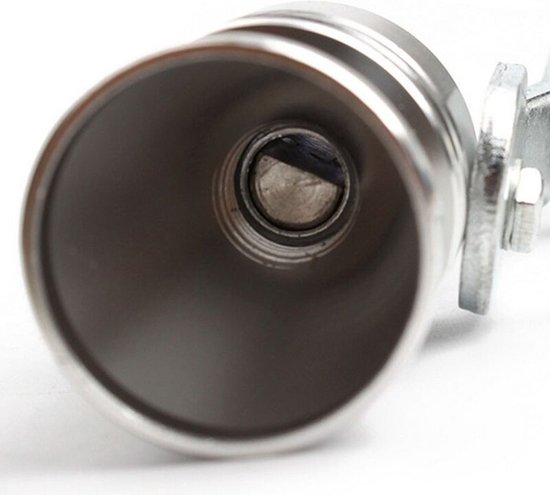 AMiO Universeel Turbofluitje Uitlaatpijp Zilver - Uitlaatfluitje Exhaust Whistle